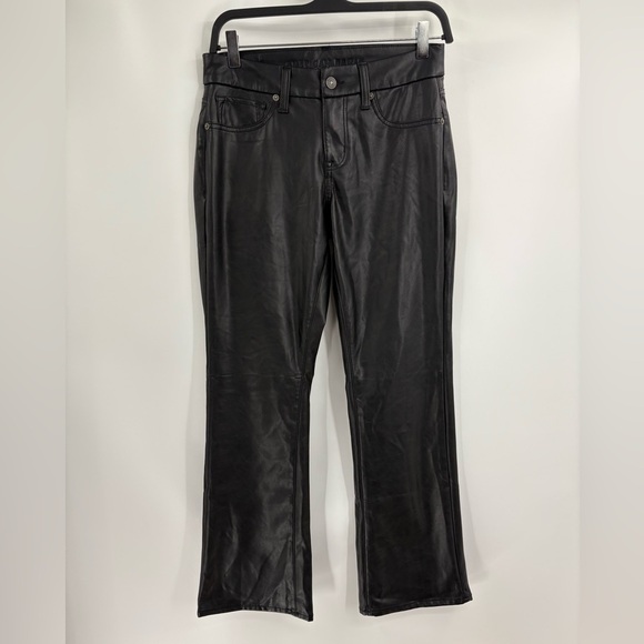 AmericanEagle outfitters black faux leather curvy classic bootcut jeans 28 short - Picture 2 of 16